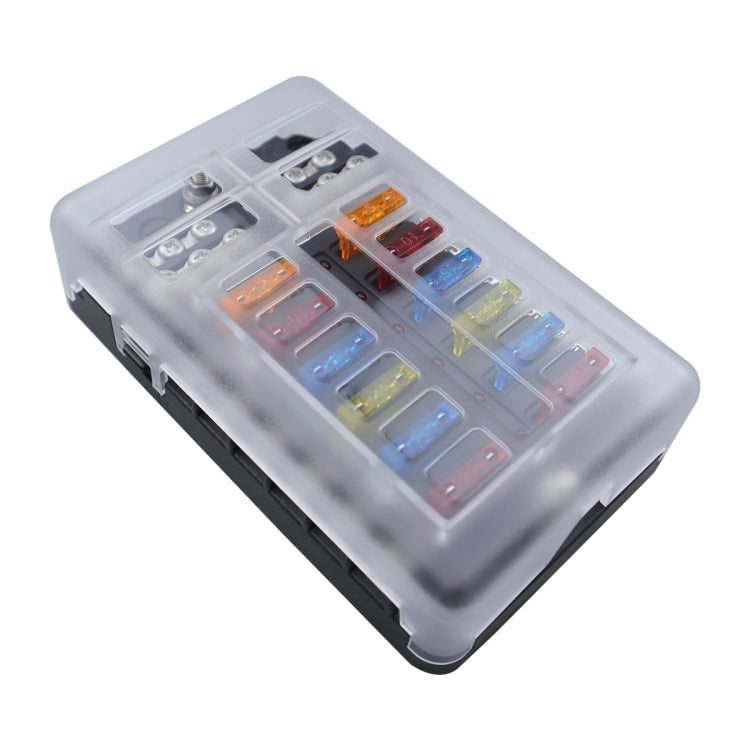 CP-4039 12 Way Fuse Block with 24pcs Fuses and 12pcs Terminals, 12 Way with 12pcs Terminals