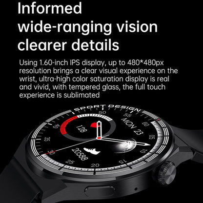 HDT MAX 1.60 inch Silver Dial Leather Band IP68 Waterproof Smart Watch Support Bluetooth Call, Silver Dial Leather Band