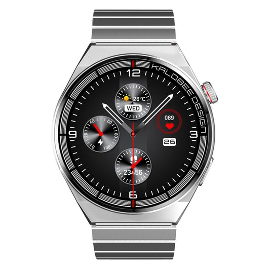 1.3 inch Bamboo Steel Band IP68 Waterproof Smart Watch Support Bluetooth Call, Silver Steel Band, Black Steel Band