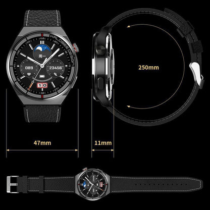 1.3 inch Bamboo Steel Band IP68 Waterproof Smart Watch Support Bluetooth Call, Silver Steel Band, Black Steel Band