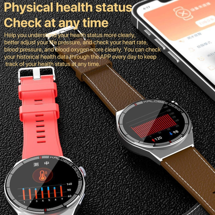 1.3 inch Bamboo Steel Band IP68 Waterproof Smart Watch Support Bluetooth Call, Silver Steel Band, Black Steel Band