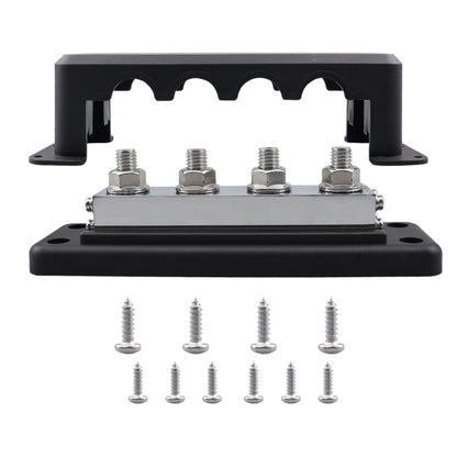 RV 600A High Current Busbar 4-way Straight M10 Wiring Studs, CP-4303-01, CP-4303-02