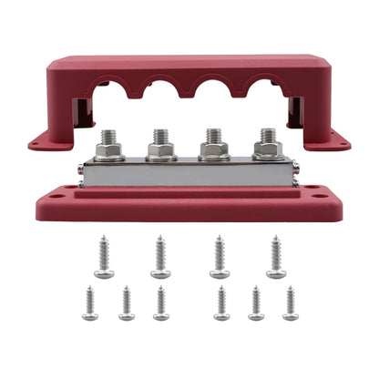 RV 600A High Current Busbar 4-way Straight M10 Wiring Studs, CP-4303-01, CP-4303-02