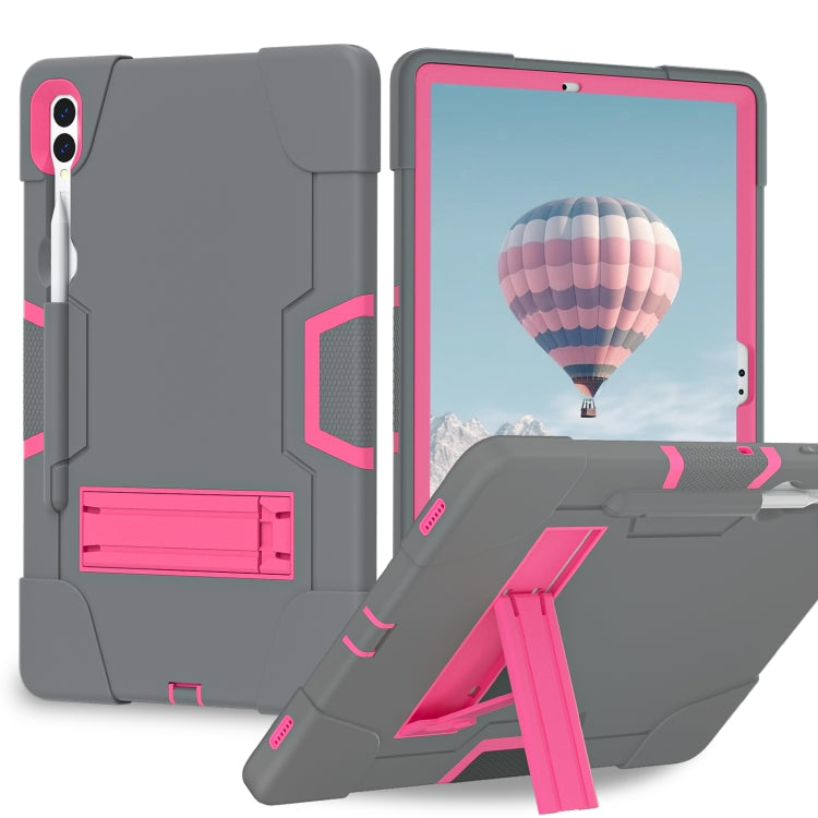 Contrast Color Silicone PC Tablet Case with Holder