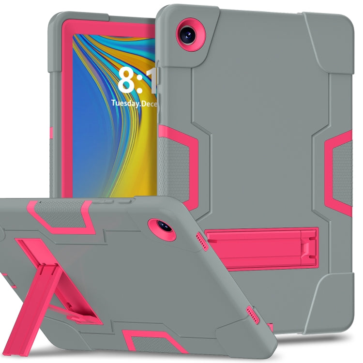 Contrast Color Silicone PC Tablet Case with Holder