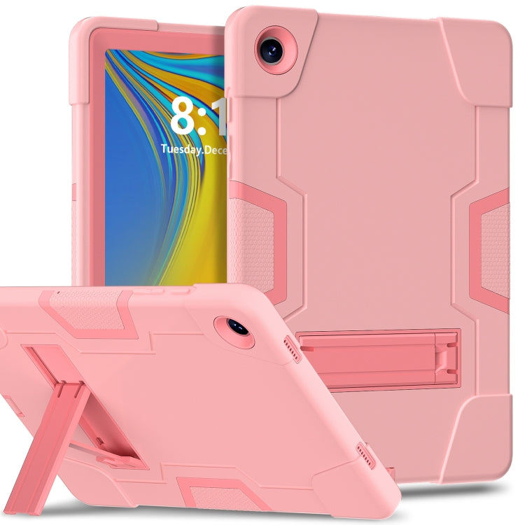 Contrast Color Silicone PC Tablet Case with Holder