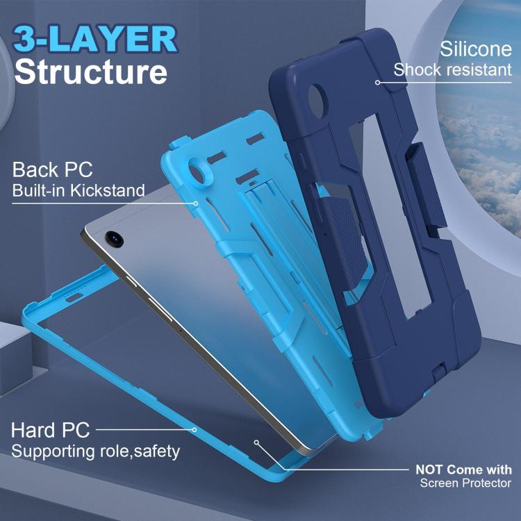 Contrast Color Silicone PC Tablet Case with Holder