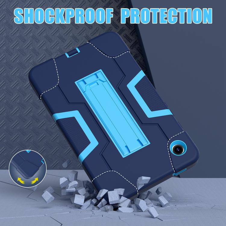 Contrast Color Silicone PC Tablet Case with Holder