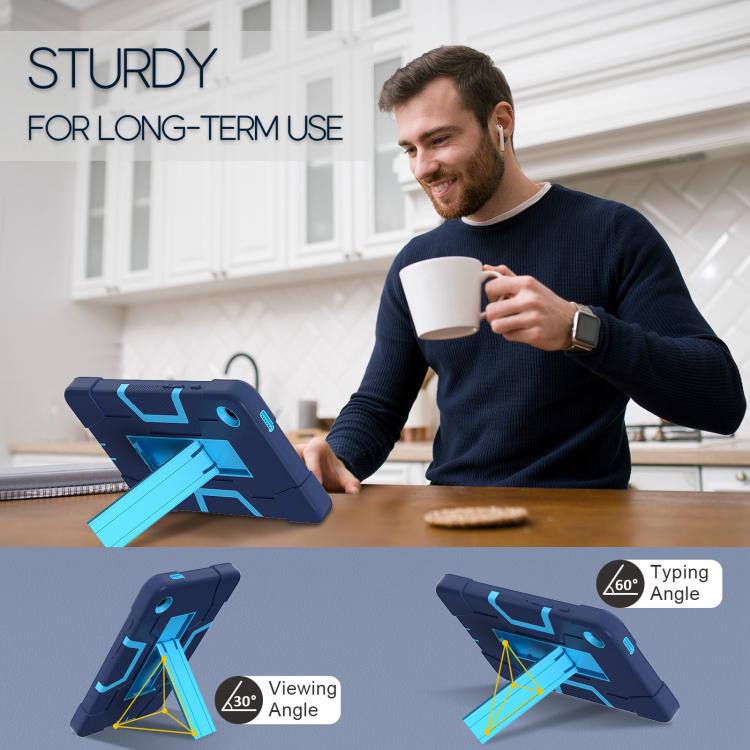 Contrast Color Silicone PC Tablet Case with Holder