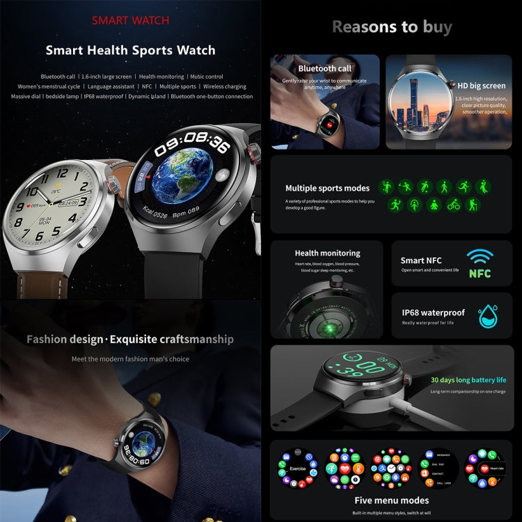 G4 Smart Bracelet 1.53 inch Smart Watch, Support Bluetooth Call / NFC / Heart Rate