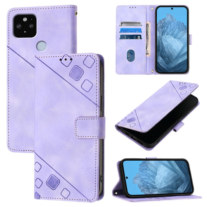 Skin-feel Embossed Leather Phone Case, For Google Pixel 5a, For Google Pixel 5 XL / Pixel 4a 5G, For Google Pixel 5