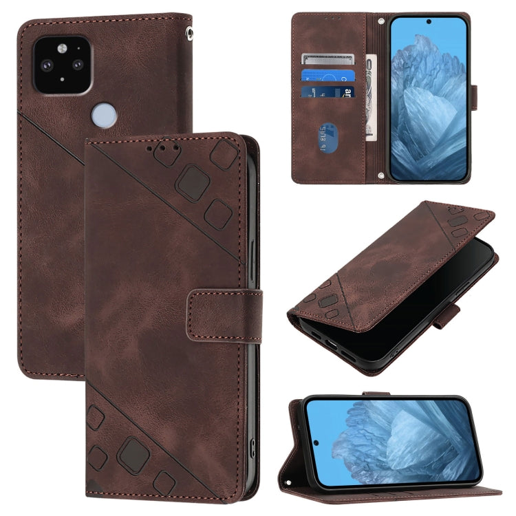 Skin-feel Embossed Leather Phone Case, For Google Pixel 5a, For Google Pixel 5 XL / Pixel 4a 5G, For Google Pixel 5