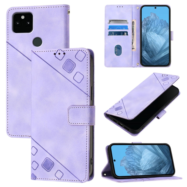 Skin-feel Embossed Leather Phone Case, For Google Pixel 5a, For Google Pixel 5 XL / Pixel 4a 5G, For Google Pixel 5