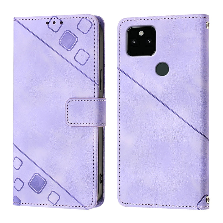 Skin-feel Embossed Leather Phone Case, For Google Pixel 5a, For Google Pixel 5 XL / Pixel 4a 5G, For Google Pixel 5