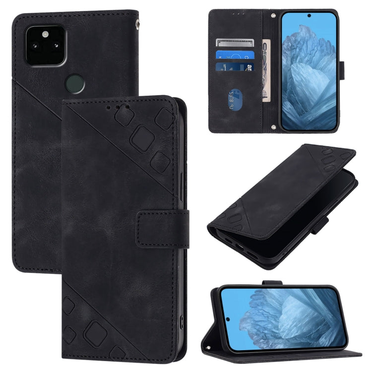 Skin-feel Embossed Leather Phone Case, For Google Pixel 5a, For Google Pixel 5 XL / Pixel 4a 5G, For Google Pixel 5