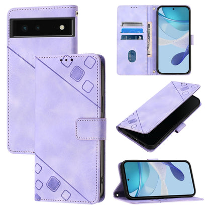 Skin-feel Embossed Leather Phone Case, For Google Pixel 11 Pro XL, For Google Pixel 11 Pro / 11, For Google Pixel 10 Pro XL 5G Global, For Google Pixel 10 5G Global, For Google Pixel 9a, For Google Pixel 9 Pro XL, For Google Pixel 9 / 9 Pro            ...