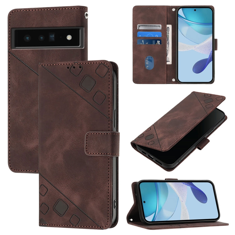 Skin-feel Embossed Leather Phone Case, For Google Pixel 11 Pro XL, For Google Pixel 11 Pro / 11, For Google Pixel 10 Pro XL 5G Global, For Google Pixel 10 5G Global, For Google Pixel 9a, For Google Pixel 9 Pro XL, For Google Pixel 9 / 9 Pro            ...