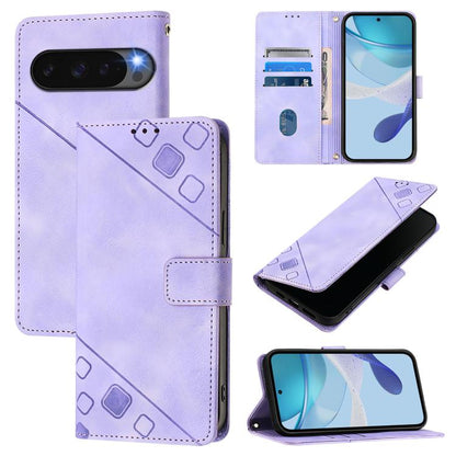Skin-feel Embossed Leather Phone Case, For Google Pixel 11 Pro XL, For Google Pixel 11 Pro / 11, For Google Pixel 10 Pro XL 5G Global, For Google Pixel 10 5G Global, For Google Pixel 9a, For Google Pixel 9 Pro XL, For Google Pixel 9 / 9 Pro            ...