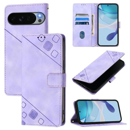 Skin-feel Embossed Leather Phone Case, For Google Pixel 11 Pro XL, For Google Pixel 11 Pro / 11, For Google Pixel 10 Pro XL 5G Global, For Google Pixel 10 5G Global, For Google Pixel 9a, For Google Pixel 9 Pro XL, For Google Pixel 9 / 9 Pro            ...
