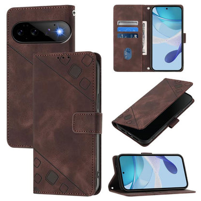 Skin-feel Embossed Leather Phone Case, For Google Pixel 11 Pro XL, For Google Pixel 11 Pro / 11, For Google Pixel 10 Pro XL 5G Global, For Google Pixel 10 5G Global, For Google Pixel 9a, For Google Pixel 9 Pro XL, For Google Pixel 9 / 9 Pro            ...