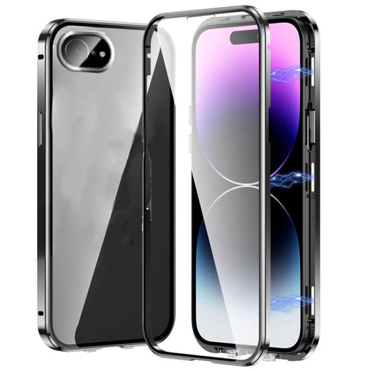 Magnetic Double-buckle HD Tempered Glass Phone Case, For iPhone 17e / 16e, For iPhone 17, For iPhone 16 Pro Max, For iPhone 16 Pro, For iPhone 16 Plus, For iPhone 16, For iPhone 15 Pro Max, For iPhone 15 Pro, For iPhone 15 Plus, For iPhone 15          ...