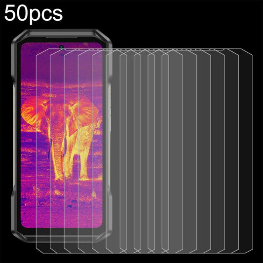 50 películas de vidrio templado 9H 2.5D de 0.26 mm para Ulefone Armor 27T+, Ulefone RugKing 2 Pro, Ulefone RugKing 3 Pro, Ulefone RugKing 4 Pro, Ulefone RugKing, Ulefone Armor 33, Ulefone Armor 33 Pro, Ulefone Armor X31...