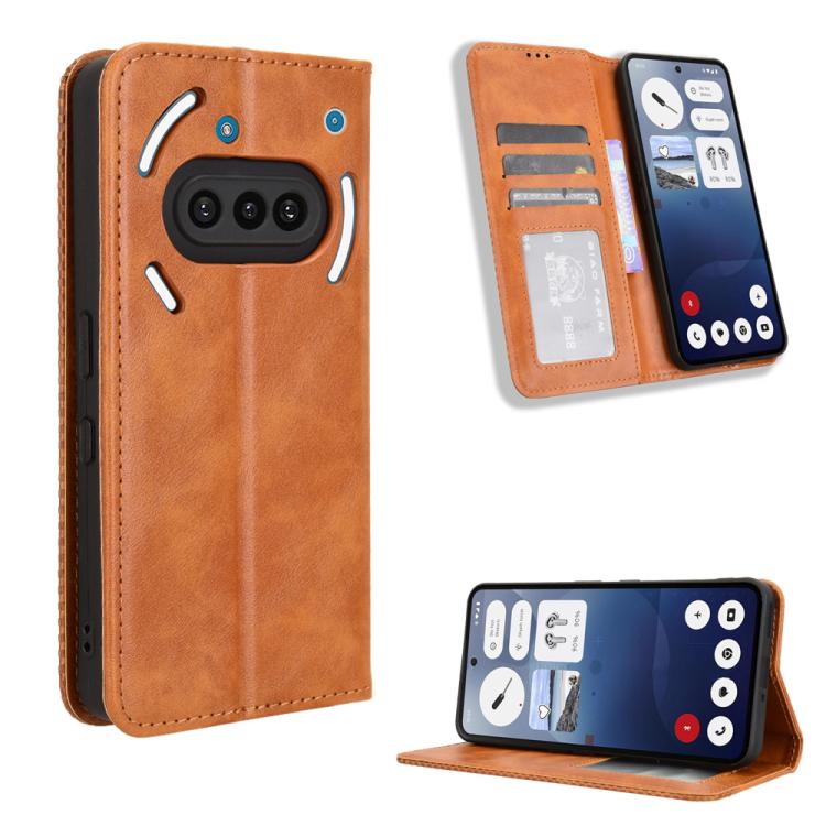 Magnetic Buckle Retro Texture Leather Phone Case, For Nothing Phone 4a Pro, For Nothing Phone 4a, For Nothing Phone 3a Lite, For Nothing Phone 3, For Nothing CMF Phone 2 Pro, For Nothing Phone 3a, For Nothing Phone 3a Pro, For Nothing CMF Phone 1      ...