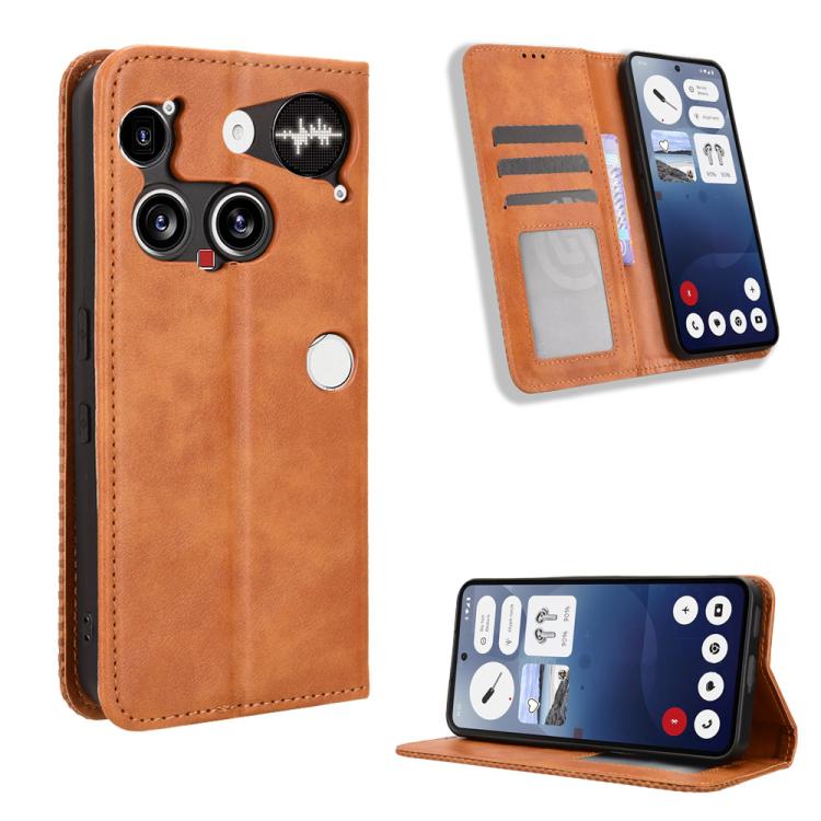 Magnetic Buckle Retro Texture Leather Phone Case, For Nothing Phone 4a Pro, For Nothing Phone 4a, For Nothing Phone 3a Lite, For Nothing Phone 3, For Nothing CMF Phone 2 Pro, For Nothing Phone 3a, For Nothing Phone 3a Pro, For Nothing CMF Phone 1      ...