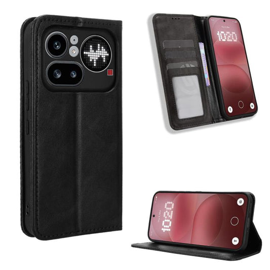 Magnetic Buckle Retro Texture Leather Phone Case, For Nothing Phone 4a Pro, For Nothing Phone 4a, For Nothing Phone 3a Lite, For Nothing Phone 3, For Nothing CMF Phone 2 Pro, For Nothing Phone 3a, For Nothing Phone 3a Pro, For Nothing CMF Phone 1