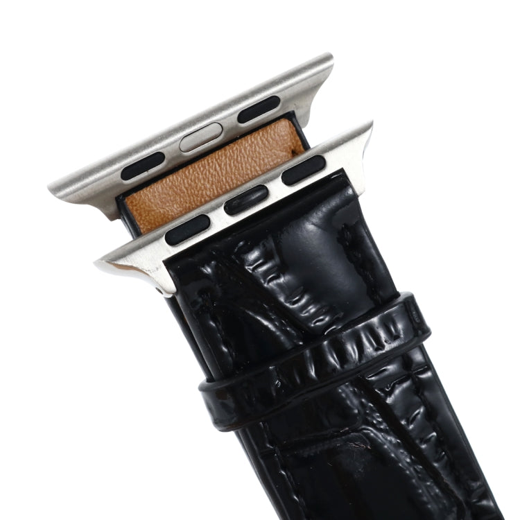Crocodile Texture Leather Wrist Strap, For Apple Watch Series 7 45mm / 6 & SE & 5 & 4 44mm / 3 & 2 & 1 42mm, For Apple Watch Ultra 49mm / Series 8&7 45mm / SE 2&6&SE&5&4 44mm / 3&2&1 42mm, For Apple Watch Series 8&7 41mm / SE 2&6&SE&5&4 40mm / 3&2&1 38...