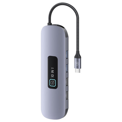 USAMS US-SJ644 PD100W 10 in 1 Aluminum Alloy Multifunctional Type-C HUB with Light, 10 in 1