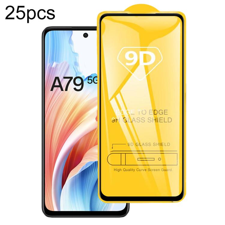 25pcs 9D Full Glue Screen Tempered Glass Film