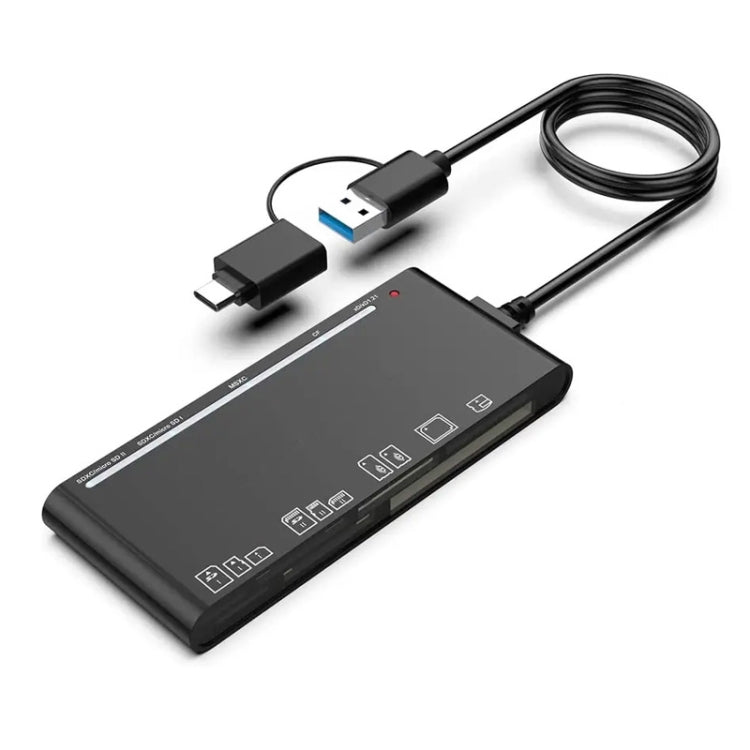 Lecteur de cartes multifonction CR7 USB3.0 + Type-C 7 en 1 (CF / XD / MS / SD / TF), USB3.0 + Type-C