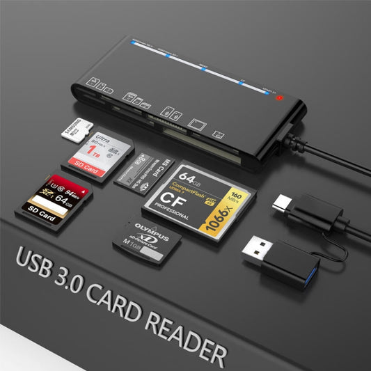 Lecteur de cartes multifonction CR7 USB 3.0 + Type-C (7 en 1) compatible CF/XD/MS/SD/TF