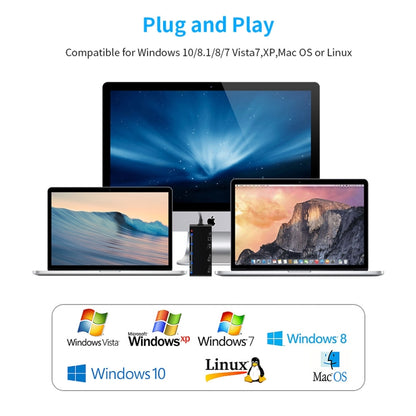 Lecteur de cartes multifonction CR7 USB3.0 + Type-C 7 en 1 (CF / XD / MS / SD / TF), USB3.0 + Type-C