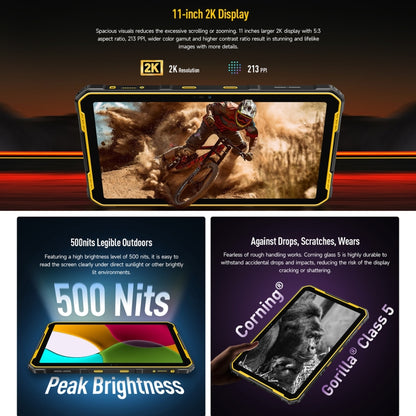 Ulefone Armor Pad 2 Rugged Tablet PC, 16GB+256GB 11 inch Android 13 MediaTek Helio G99 Octa Core 4G Network, US Plug, Armor Pad 2, Armor Pad 2 (Yellow), UK Plug