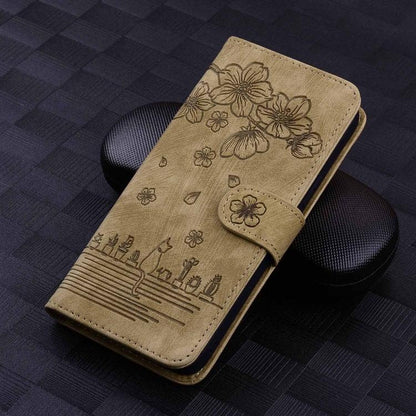 Cartoon Sakura Cat Embossed Leather Phone Case, For Samsung Galaxy A57 5G, For Samsung Galaxy A37 5G, For Samsung Galaxy A56 / A36, For Samsung Galaxy A26 / A16 5G, For Samsung Galaxy A55 5G, For Samsung Galaxy A35 5G, For Samsung Galaxy A15           ...