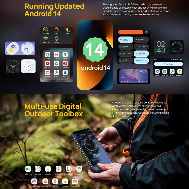 Ulefone Armor 24, Rugged Phone, Side Fingerprint, 22000mAh, 6.78 inch Android 14 MediaTek Helio G96 Octa Core, Network: 4G, NFC, Armor 24