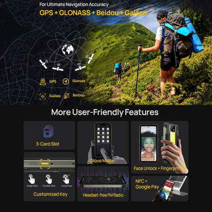 Ulefone Armor 24, Rugged Phone, Side Fingerprint, 22000mAh, 6.78 inch Android 14 MediaTek Helio G96 Octa Core, Network: 4G, NFC, Armor 24