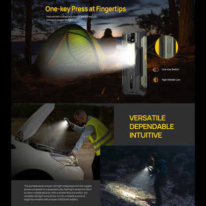 Ulefone Armor 24, Rugged Phone, Side Fingerprint, 22000mAh, 6.78 inch Android 14 MediaTek Helio G96 Octa Core, Network: 4G, NFC, Armor 24