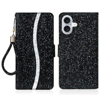 Glitter Powder Filp Leather Phone Case, For iPhone 17e / 16e, For iPhone 17 Pro Max, For iPhone 17 Pro, For iPhone 17, For iPhone Air, For iPhone 16 Pro Max, For iPhone 16 Pro, For iPhone 16 Plus, For iPhone 16, For iPhone 15 Pro Max, For iPhone 15 Pro...