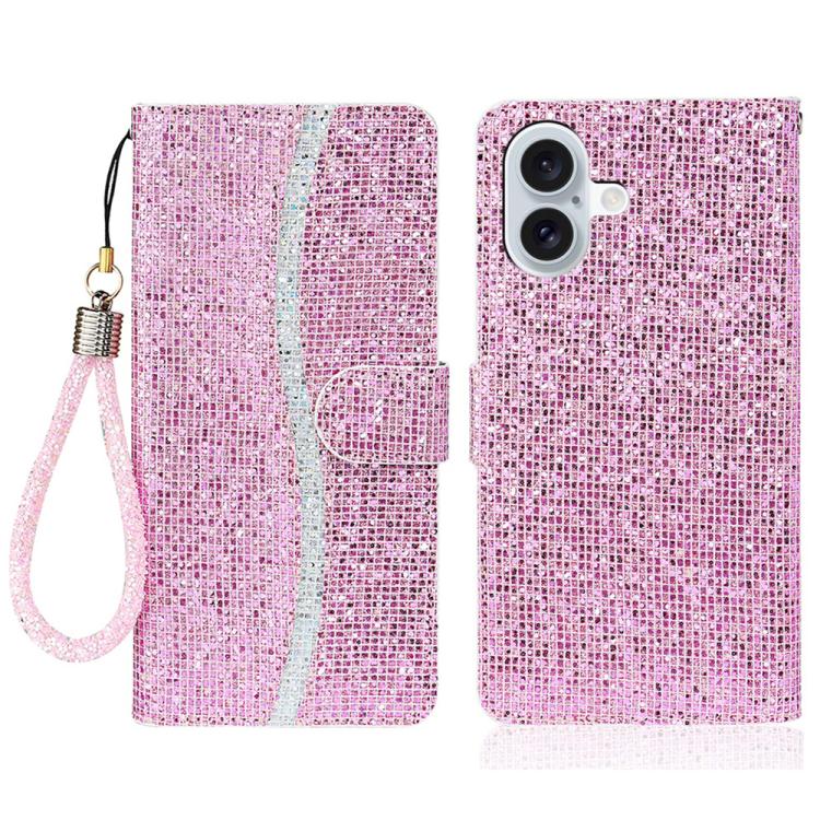 Glitter Powder Filp Leather Phone Case, For iPhone 17e / 16e, For iPhone 17 Pro Max, For iPhone 17 Pro, For iPhone 17, For iPhone Air, For iPhone 16 Pro Max, For iPhone 16 Pro, For iPhone 16 Plus, For iPhone 16, For iPhone 15 Pro Max, For iPhone 15 Pro...