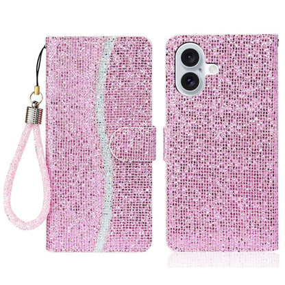 Glitter Powder Filp Leather Phone Case, For iPhone 17e / 16e, For iPhone 17 Pro Max, For iPhone 17 Pro, For iPhone 17, For iPhone Air, For iPhone 16 Pro Max, For iPhone 16 Pro, For iPhone 16 Plus, For iPhone 16, For iPhone 15 Pro Max, For iPhone 15 Pro...