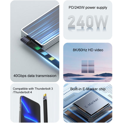 240W 40Gbps USB-C / Type-C Male to USB-C / Type-C Male Flexible Board Data Cable, Type-C Male to Type-C Male Side Bend, Type-C Male to Type-C Male 3D Bend, Type-C Male to Type-C Male Middle Bend