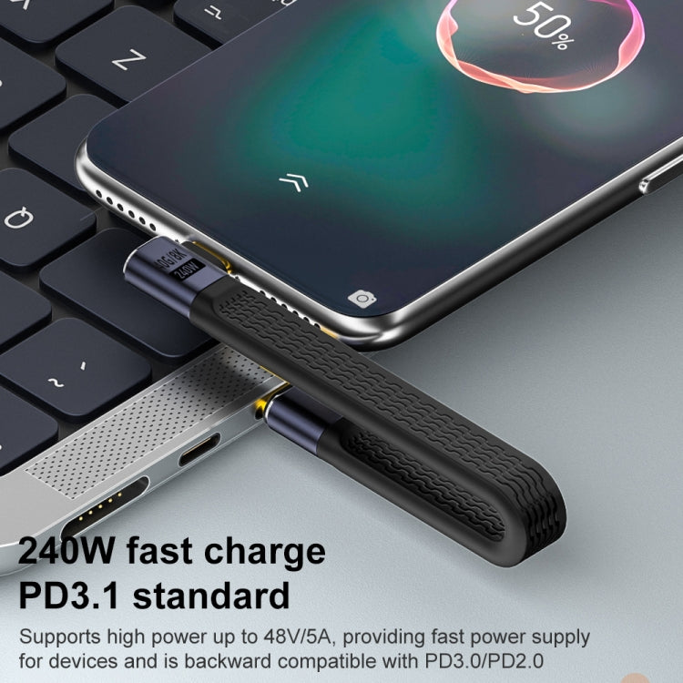 240W 40Gbps USB-C / Type-C Male to USB-C / Type-C Male Flexible Board Data Cable, Type-C Male to Type-C Male Side Bend, Type-C Male to Type-C Male 3D Bend, Type-C Male to Type-C Male Middle Bend