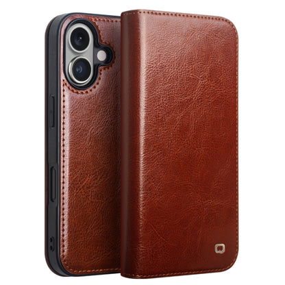 QIALINO Classic Genuine Leather Phone Case, For iPhone 18 Pro / 17 Pro, For iPhone 18 Pro Max / 17 Pro Max, For iPhone 16e / 17e, For iPhone 17, For iPhone Air, For iPhone 16 Pro Max, For iPhone 16 Pro, For iPhone 16 Plus, For iPhone 16                ...