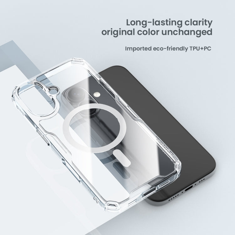 NILLKIN Ultra Clear Magsafe PC + TPU Phone Case, For iPhone 16 Pro Max, For iPhone 16 Pro, For iPhone 16 Plus, For iPhone 15 Plus, For iPhone 15