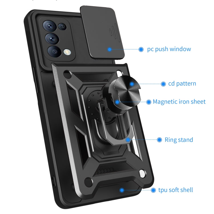 Sliding Camera Cover Design TPU+PC Phone Case, For OPPO Reno5 4G / 5G, For OPPO A79 5G Global