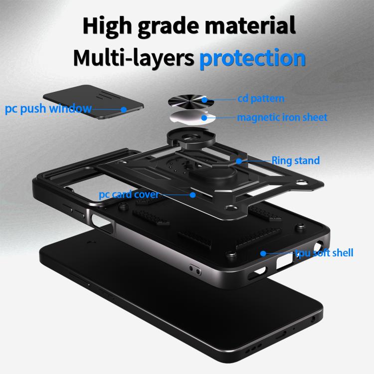 Sliding Camera Cover Design TPU+PC Phone Case, For OPPO A5 5G Global, For OPPO Reno14 5G Global, For OPPO F29 Pro 5G, For OPPO Reno13 F 4G / 5G, For OPPO Find X8, For OPPO A3x 5G India / A3x 4G, For OPPO A3 Pro 5G India / A80 5G                        ...