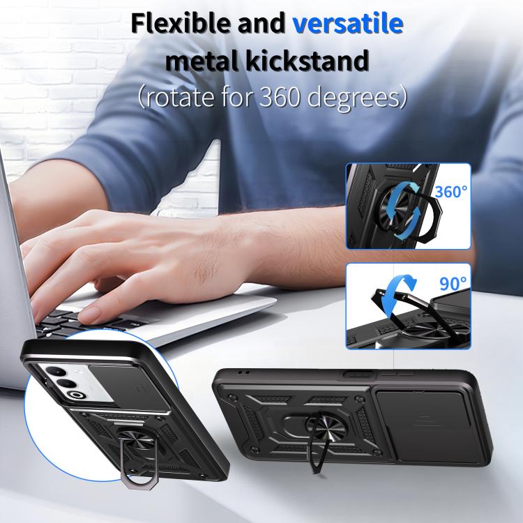 Sliding Camera Cover Design TPU+PC Phone Case, For OPPO A5 5G Global, For OPPO Reno14 5G Global, For OPPO F29 Pro 5G, For OPPO Reno13 F 4G / 5G, For OPPO Find X8, For OPPO A3x 5G India / A3x 4G, For OPPO A3 Pro 5G India / A80 5G                        ...